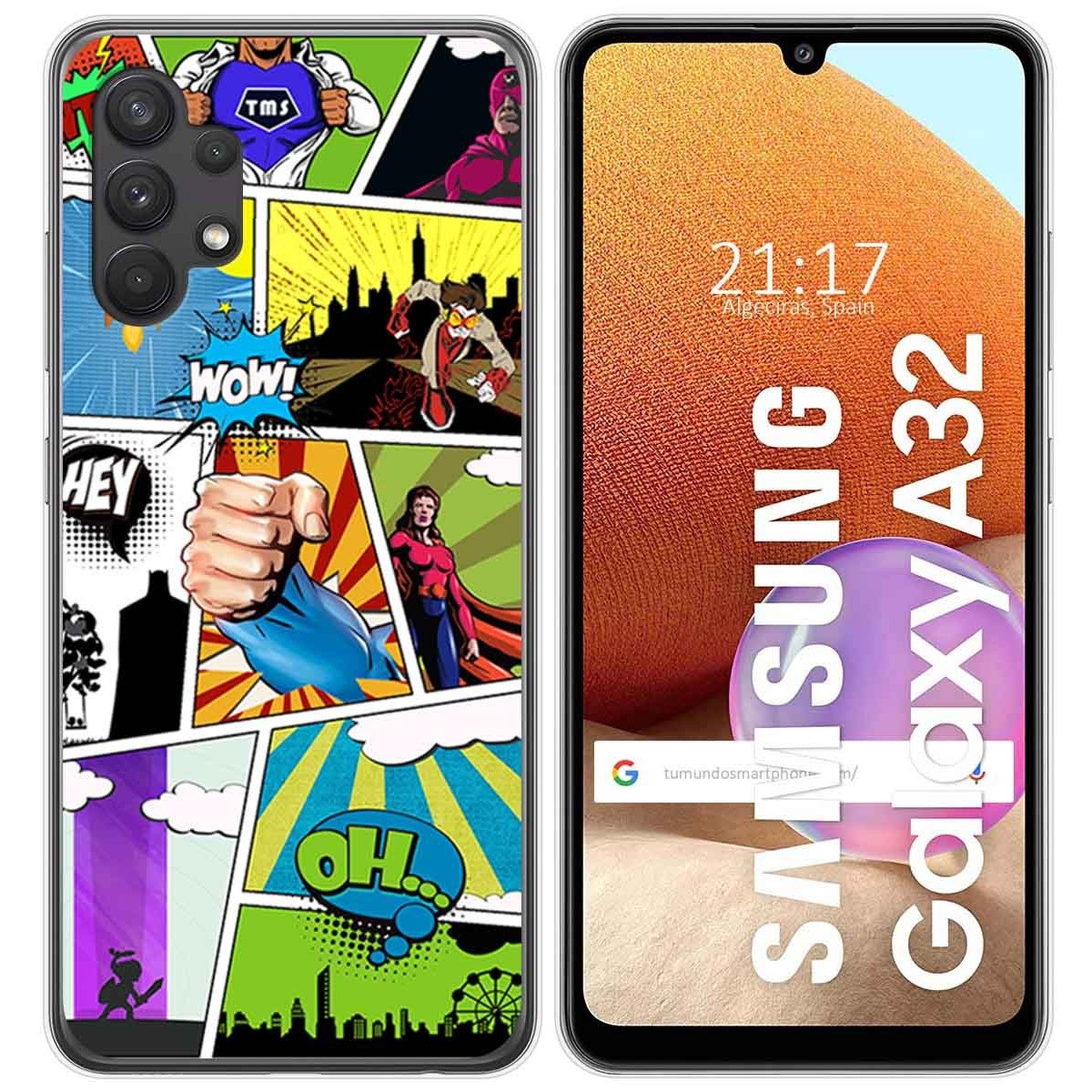 Funda Gel Tpu para Samsung Galaxy A32 4G diseño Comic Dibujos