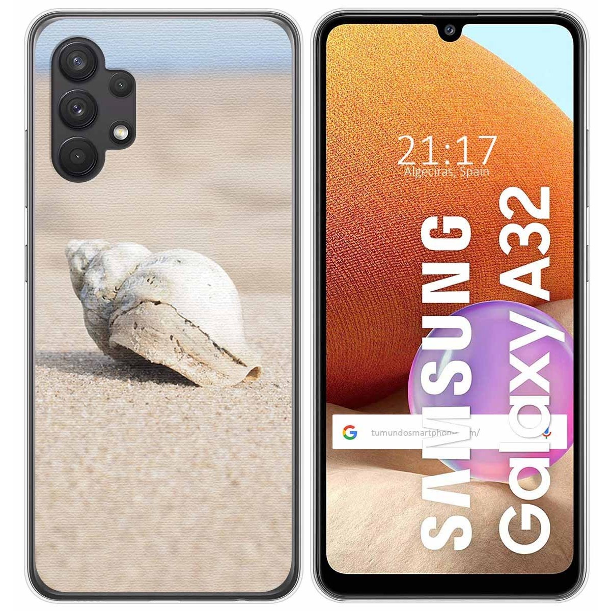 Funda Gel Tpu para Samsung Galaxy A32 4G diseño Concha Dibujos