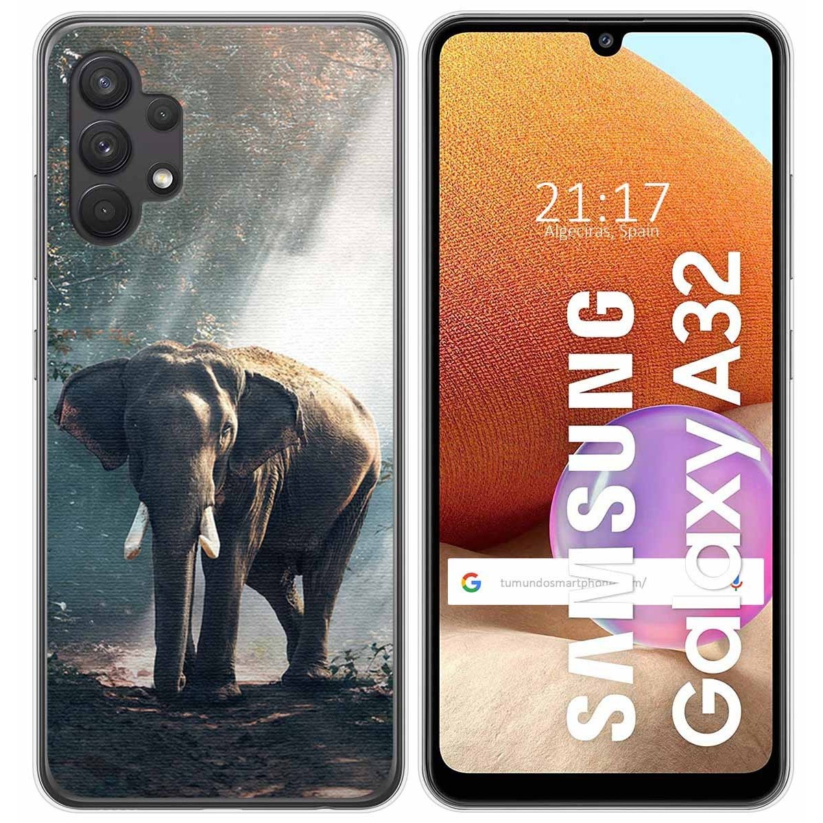 Funda Gel Tpu para Samsung Galaxy A32 4G diseño Elefante Dibujos