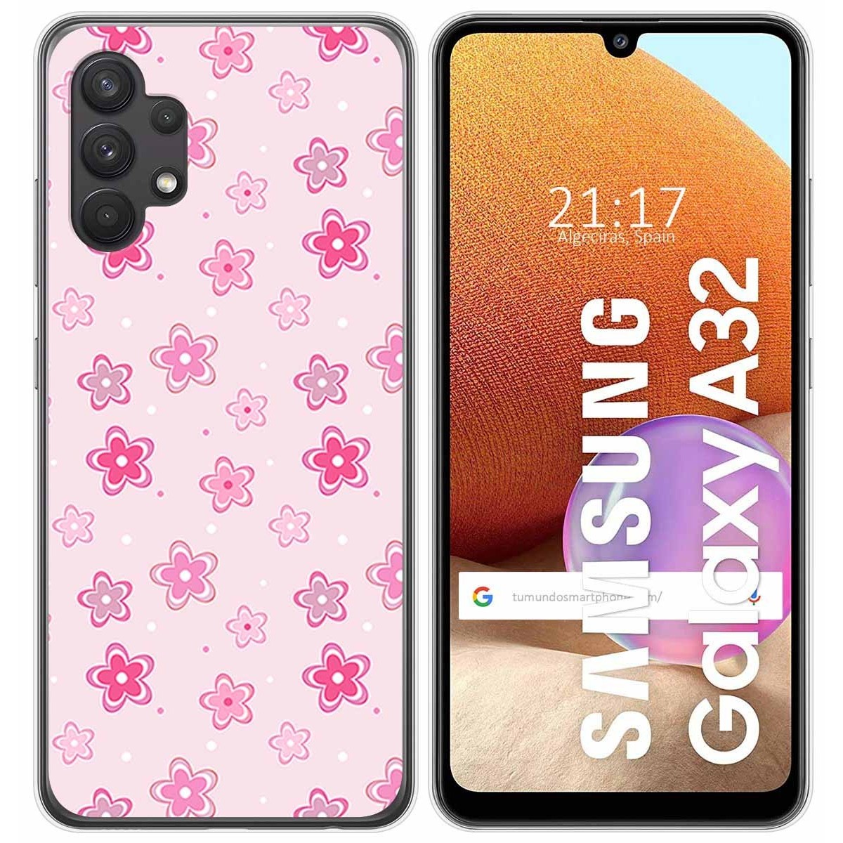 Funda Gel Tpu para Samsung Galaxy A32 4G diseño Flores Dibujos