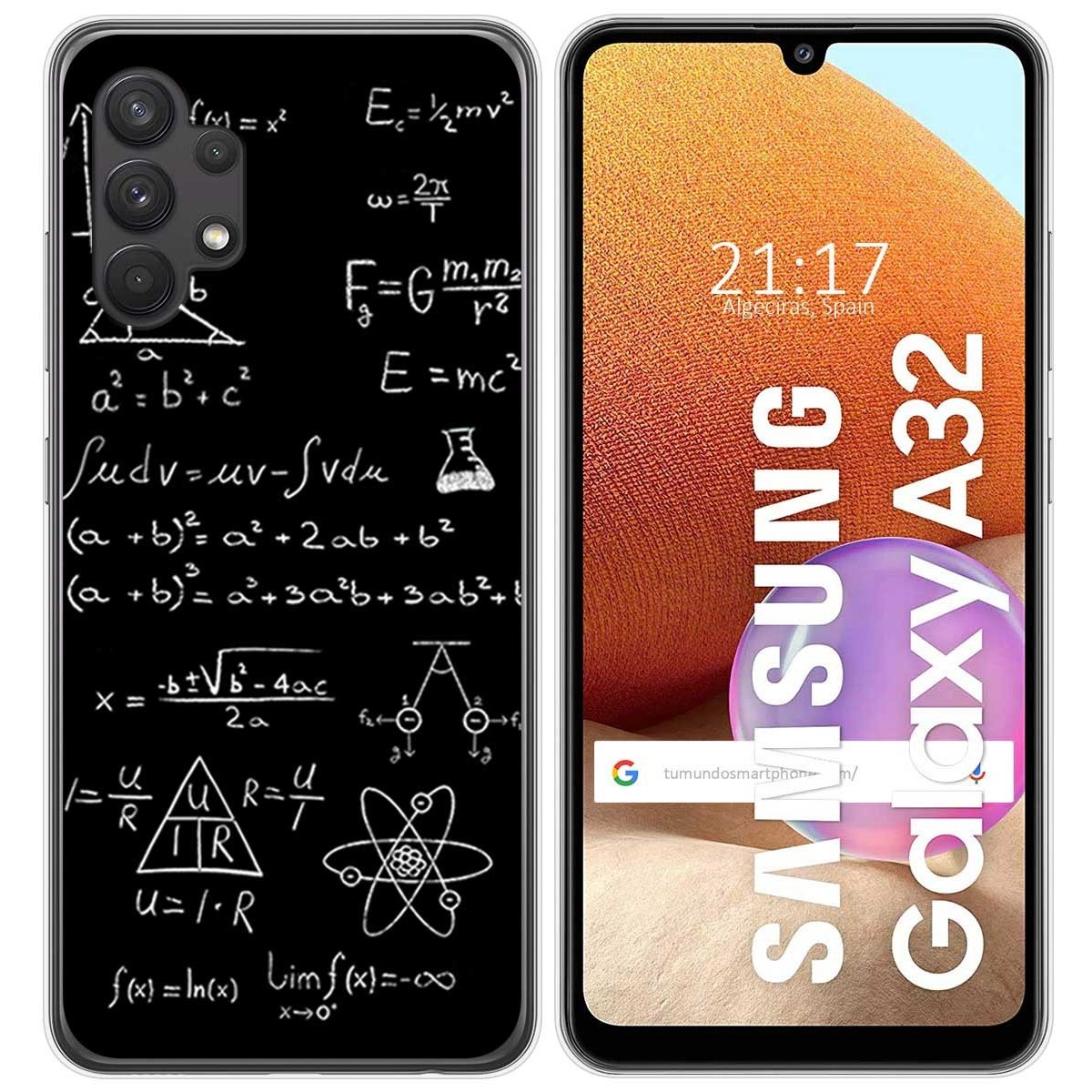 Funda Gel Tpu para Samsung Galaxy A32 4G diseño Formulas Dibujos