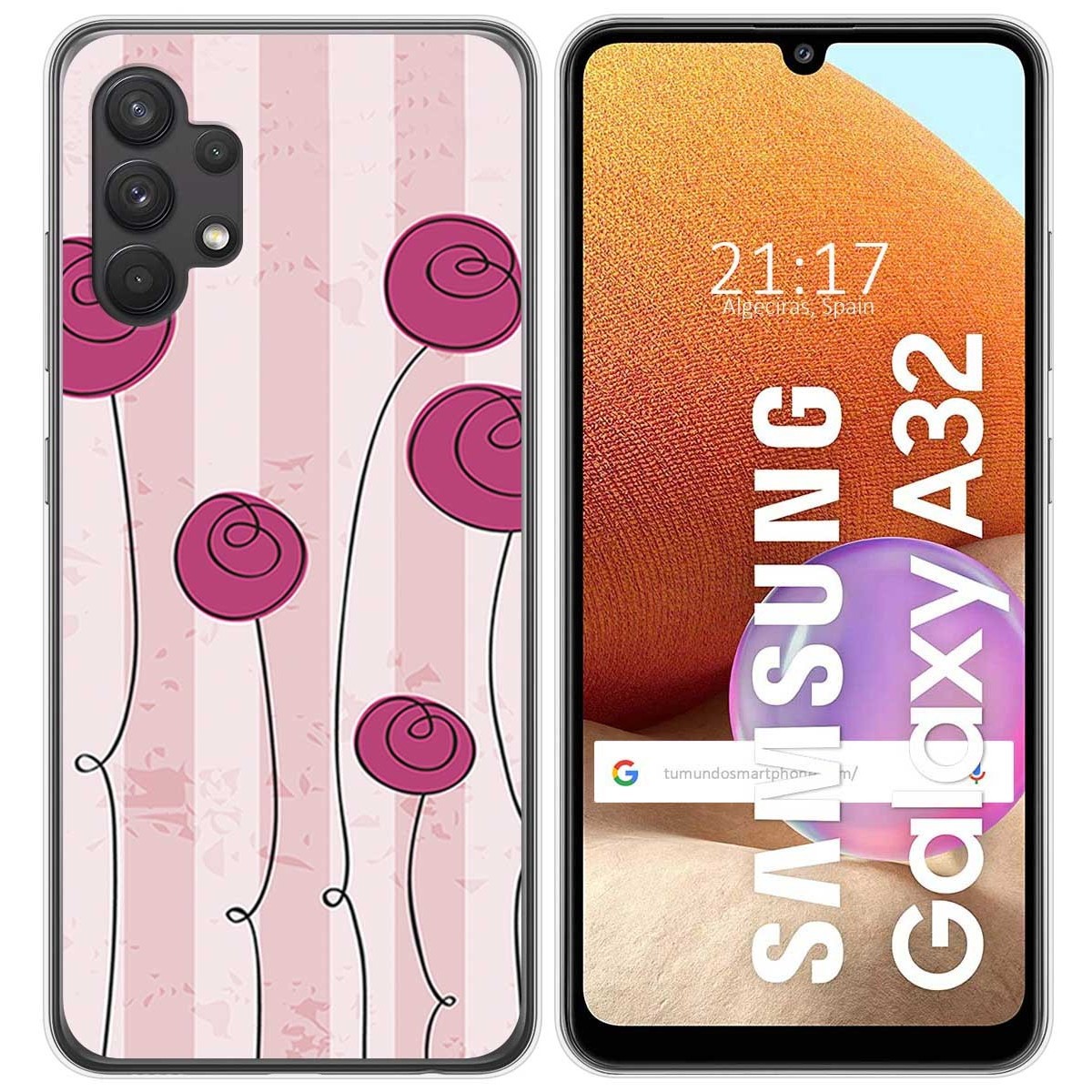 Funda Gel Tpu para Samsung Galaxy A32 4G diseño Flores Vintage Dibujos