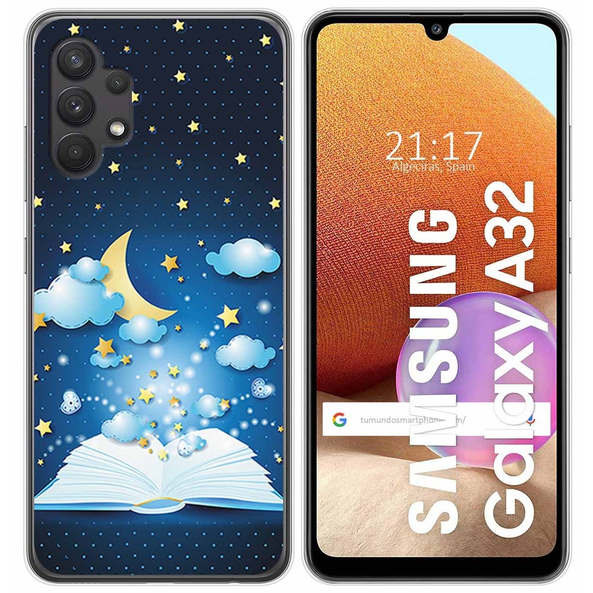 Funda Gel Tpu para Samsung Galaxy A32 4G diseño Libro Cuentos Dibujos