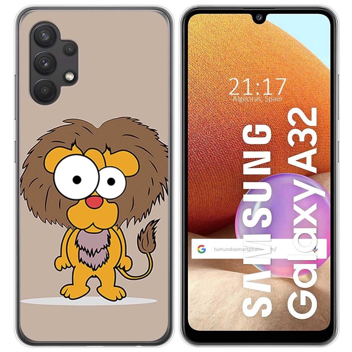 Funda Gel Tpu para Samsung Galaxy A32 4G diseño Leon Dibujos