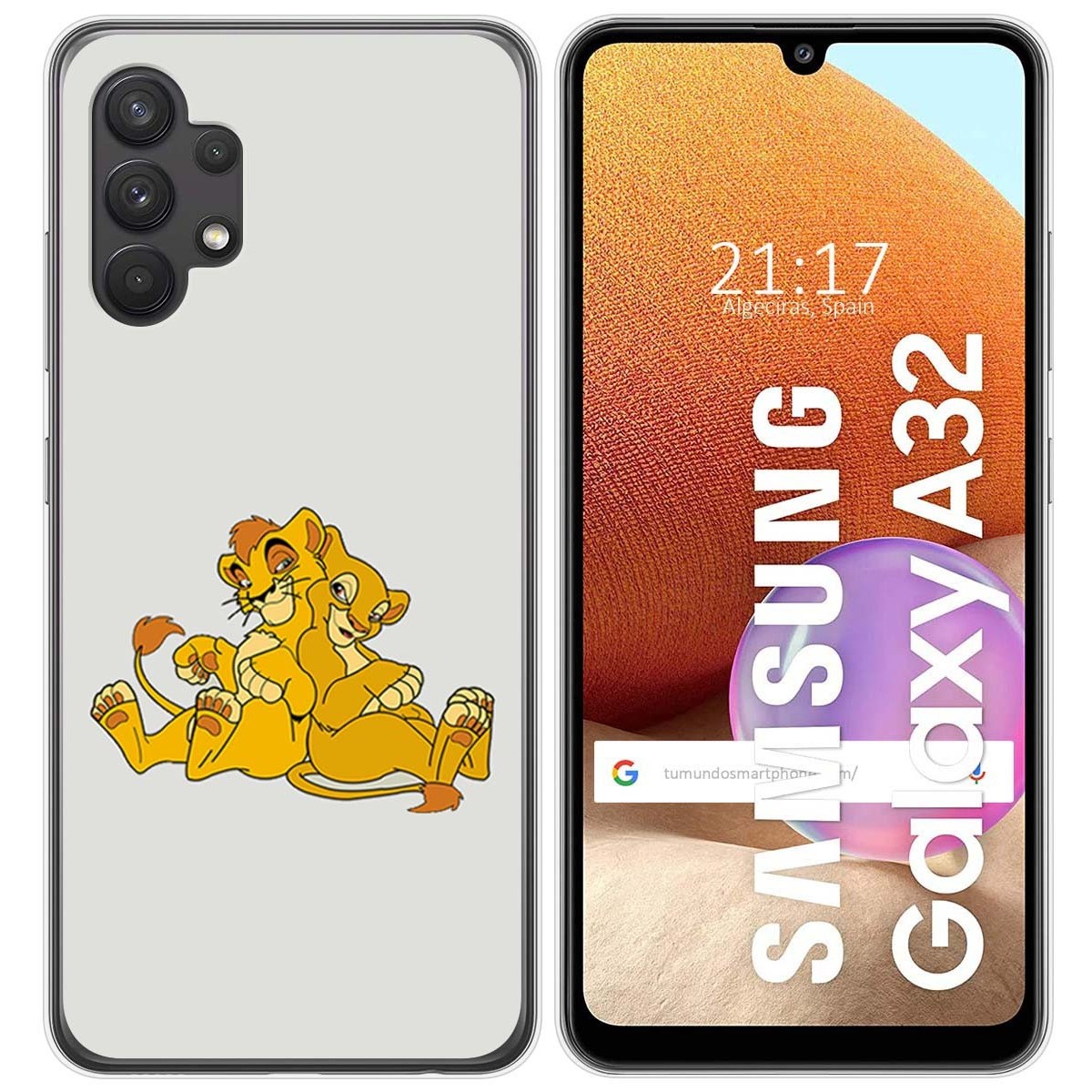 Funda Gel Tpu para Samsung Galaxy A32 4G diseño Leones Dibujos
