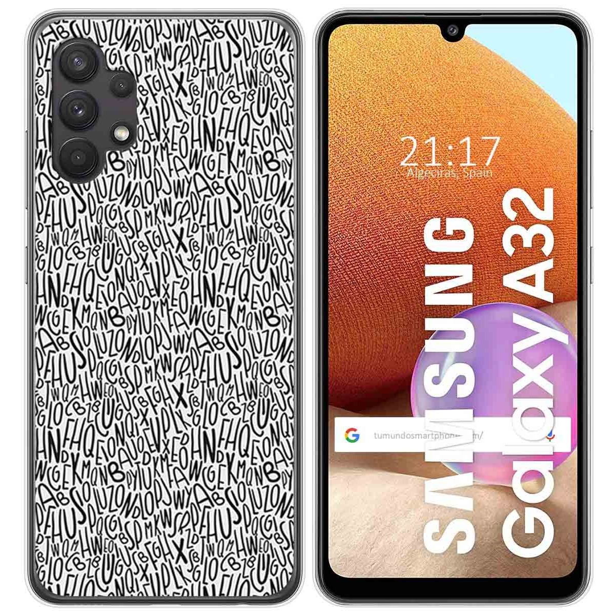 Funda Gel Tpu para Samsung Galaxy A32 4G diseño Letras Dibujos
