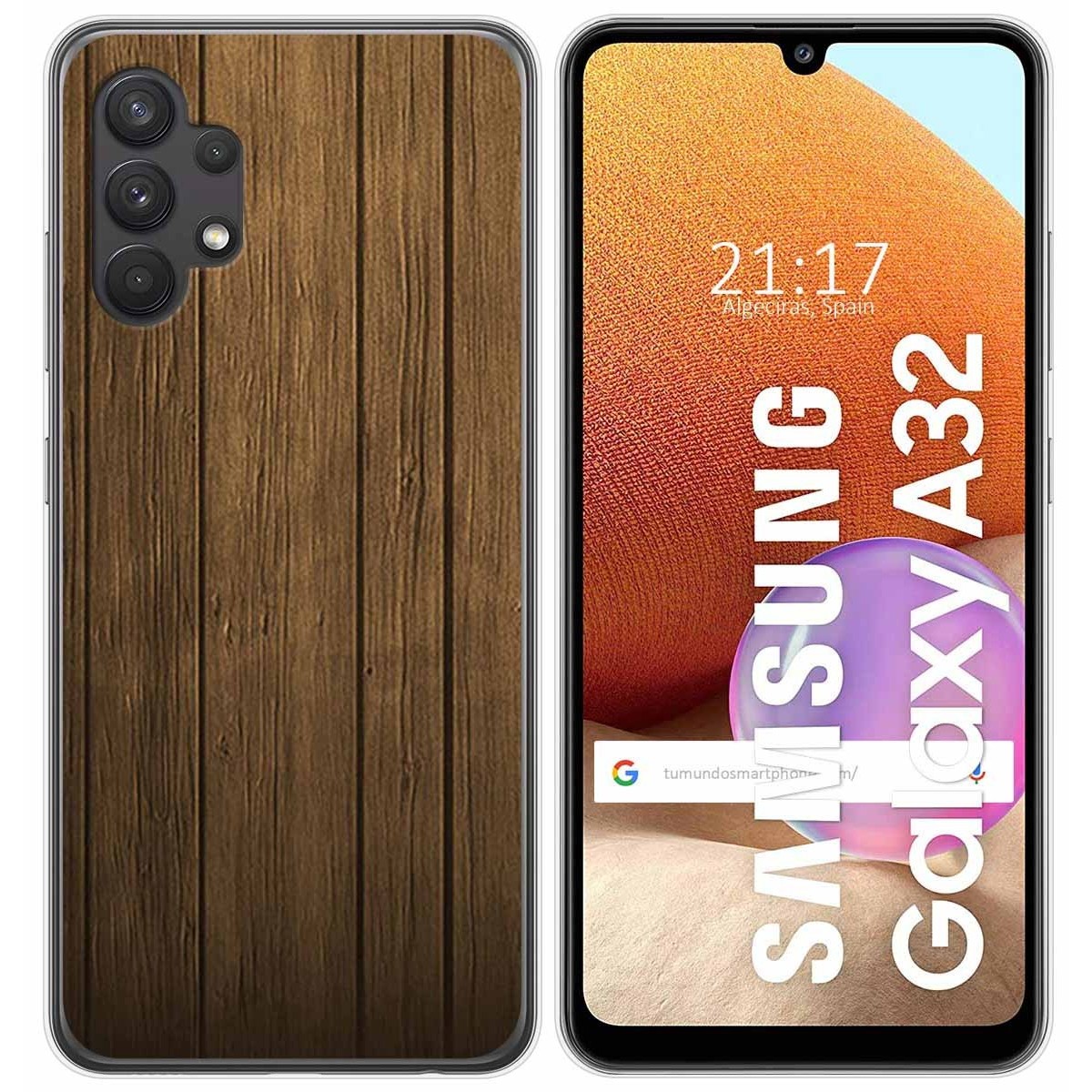 Funda Gel Tpu para Samsung Galaxy A32 4G diseño Madera Dibujos