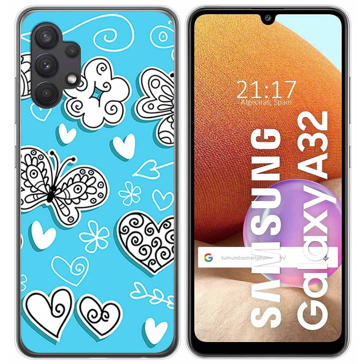 Funda Gel Tpu para Samsung Galaxy A32 4G diseño Mariposas Dibujos