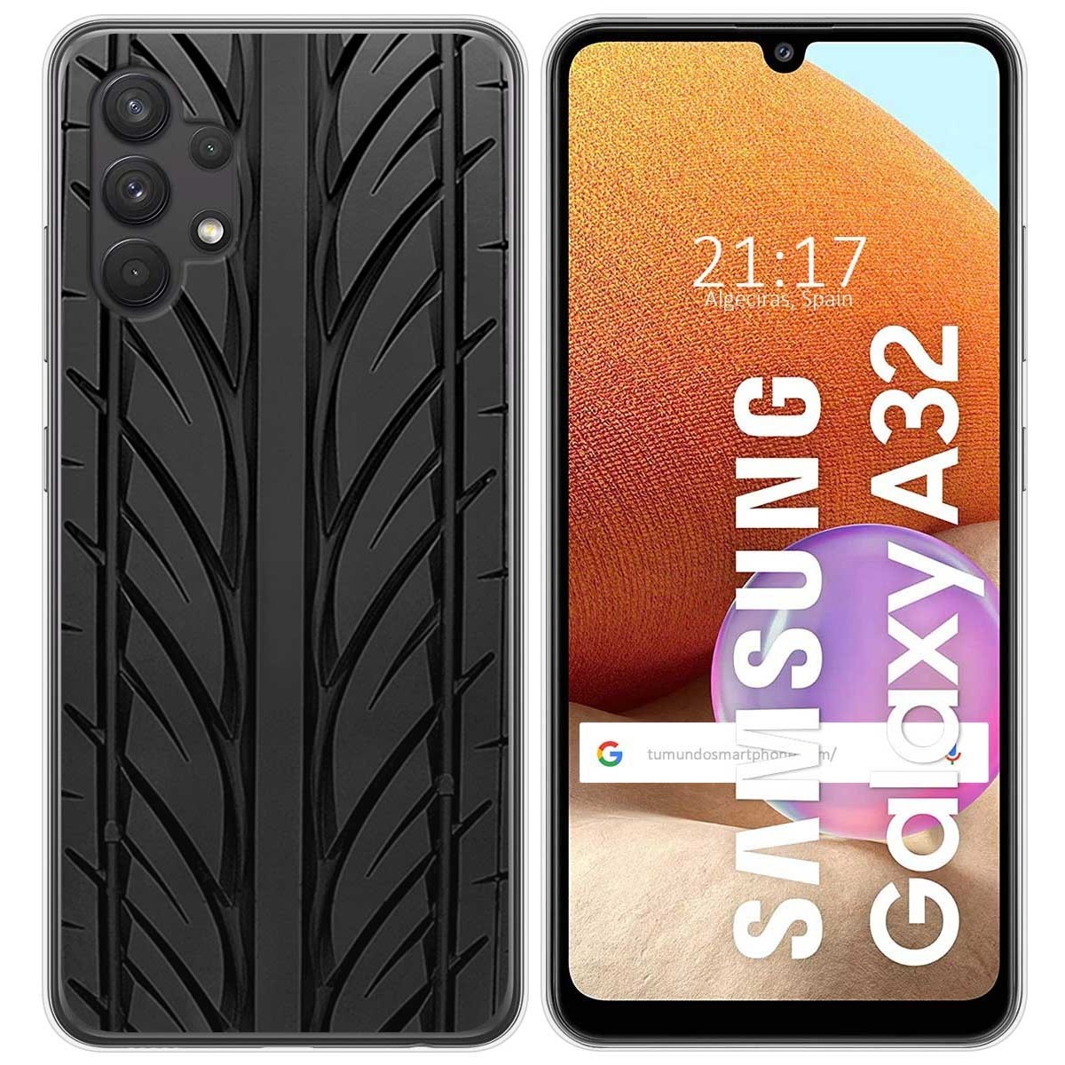 Funda Gel Tpu para Samsung Galaxy A32 4G diseño Neumatico Dibujos