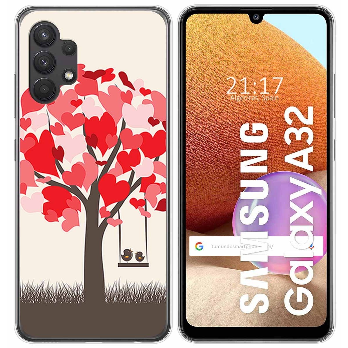 Funda Gel Tpu para Samsung Galaxy A32 4G diseño Pajaritos Dibujos