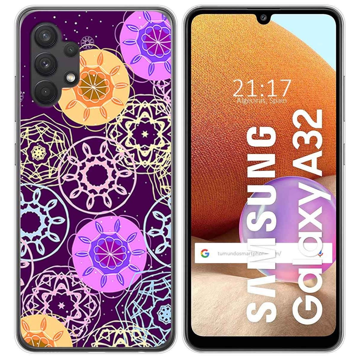 Funda Gel Tpu para Samsung Galaxy A32 4G diseño Radial Dibujos