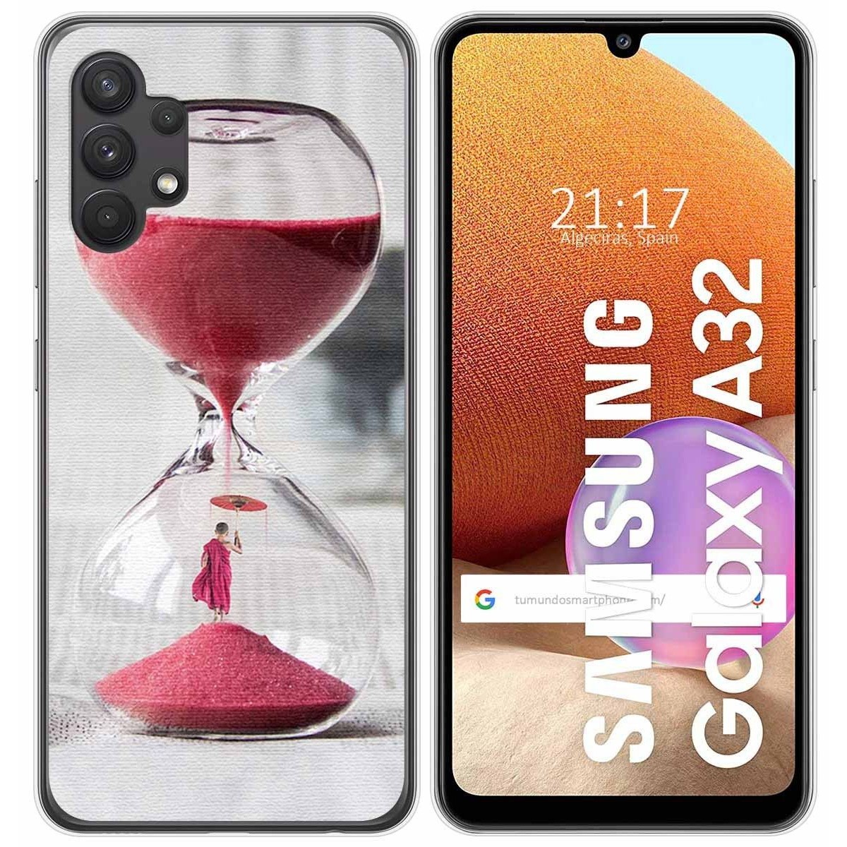 Funda Gel Tpu para Samsung Galaxy A32 4G diseño Reloj Dibujos