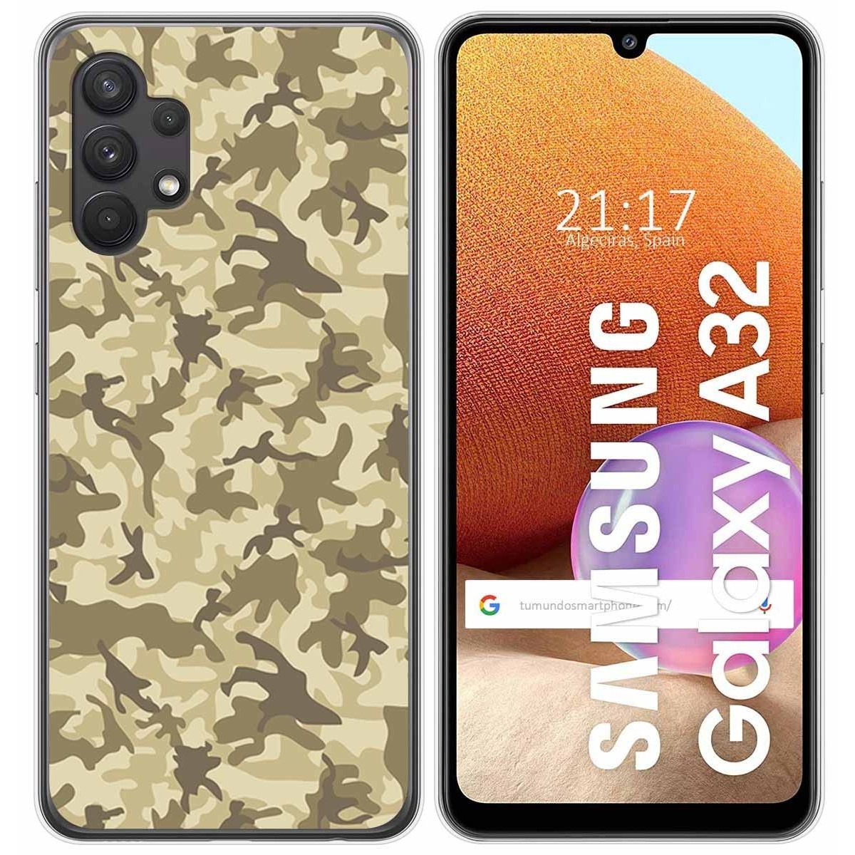 Funda Gel Tpu para Samsung Galaxy A32 4G diseño Sand Camuflaje Dibujos