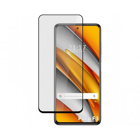 Protector Cristal Templado Completo 5D Full Glue Negro para Xiaomi POCO F3 5G / Mi 11i 5G