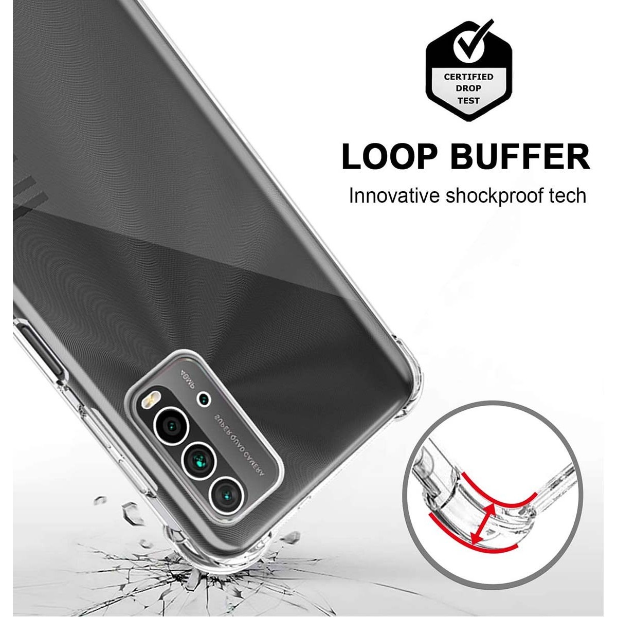 Funda Gel Tpu Anti-Shock Transparente para Xiaomi Redmi 9T