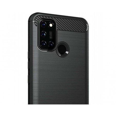 Funda Gel Tpu Tipo Carbon Negra para Realme 7i / Narzo 30A