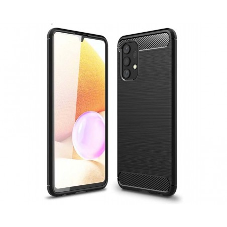 Funda Gel Tpu Tipo Carbon Negra para Samsung Galaxy A32 4G