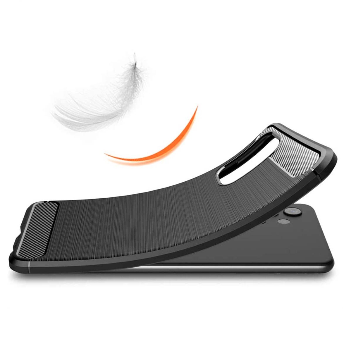 Funda Gel Tpu Tipo Carbon Negra para Samsung Galaxy A32 4G