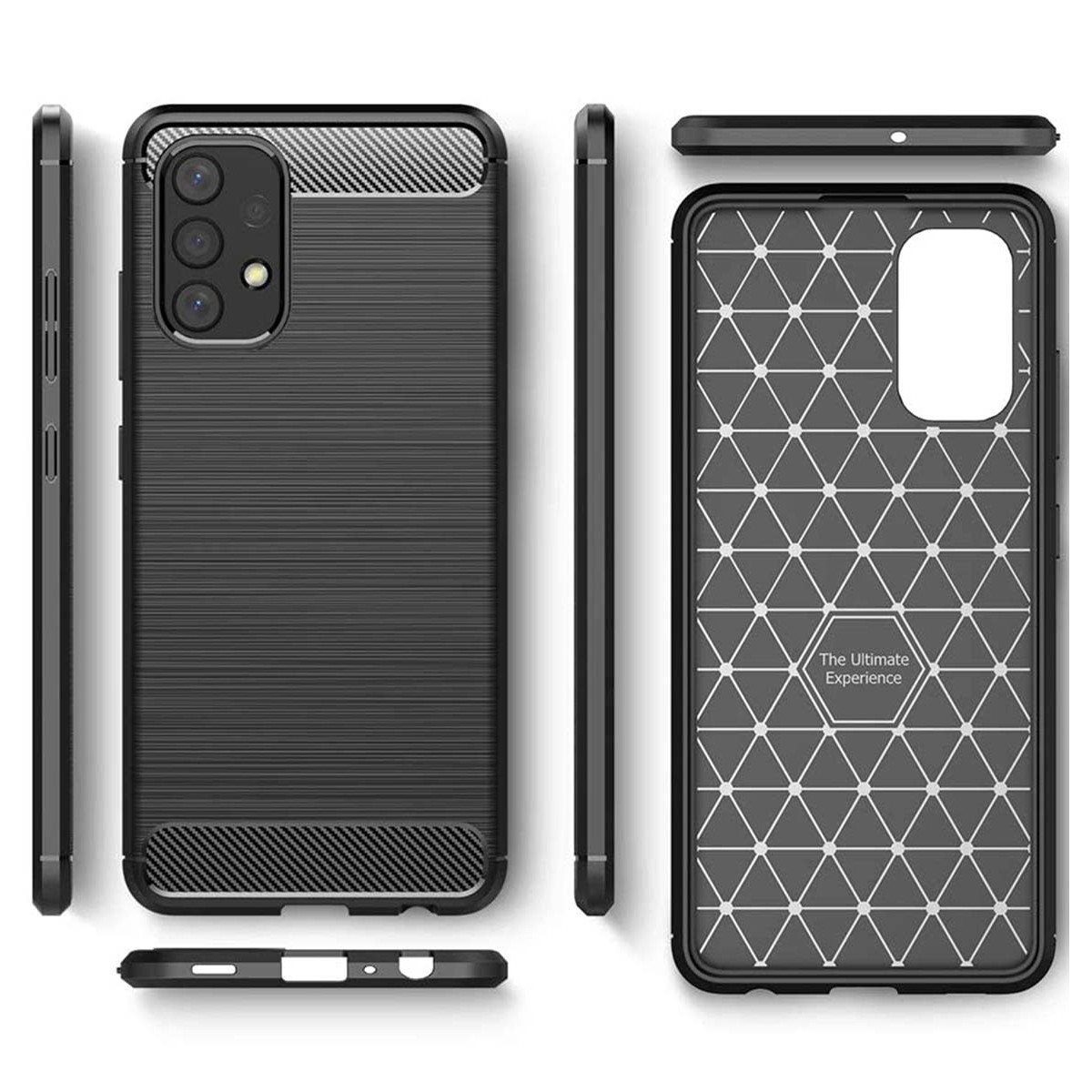 Funda Gel Tpu Tipo Carbon Negra para Samsung Galaxy A32 4G