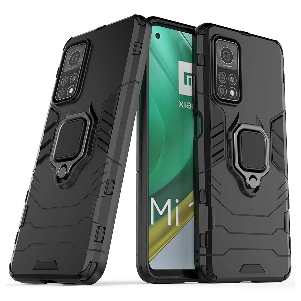 Funda Tough Armor con Anillo Giratorio Negra para Xiaomi Mi 10T / MI 10T Pro