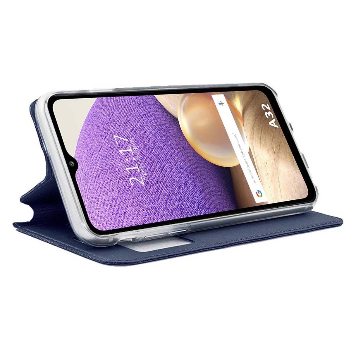 Funda Libro Soporte con Ventana para Samsung Galaxy A32 4G color Azul