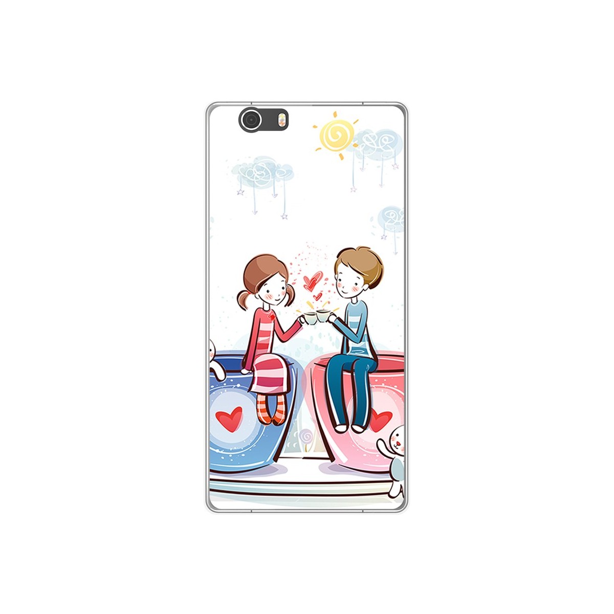 Funda Gel Tpu para Elephone M2 Diseño Cafe Dibujos