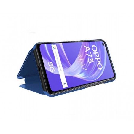 Funda Flip Cover Clear View para Oppo A73 5G color Azul
