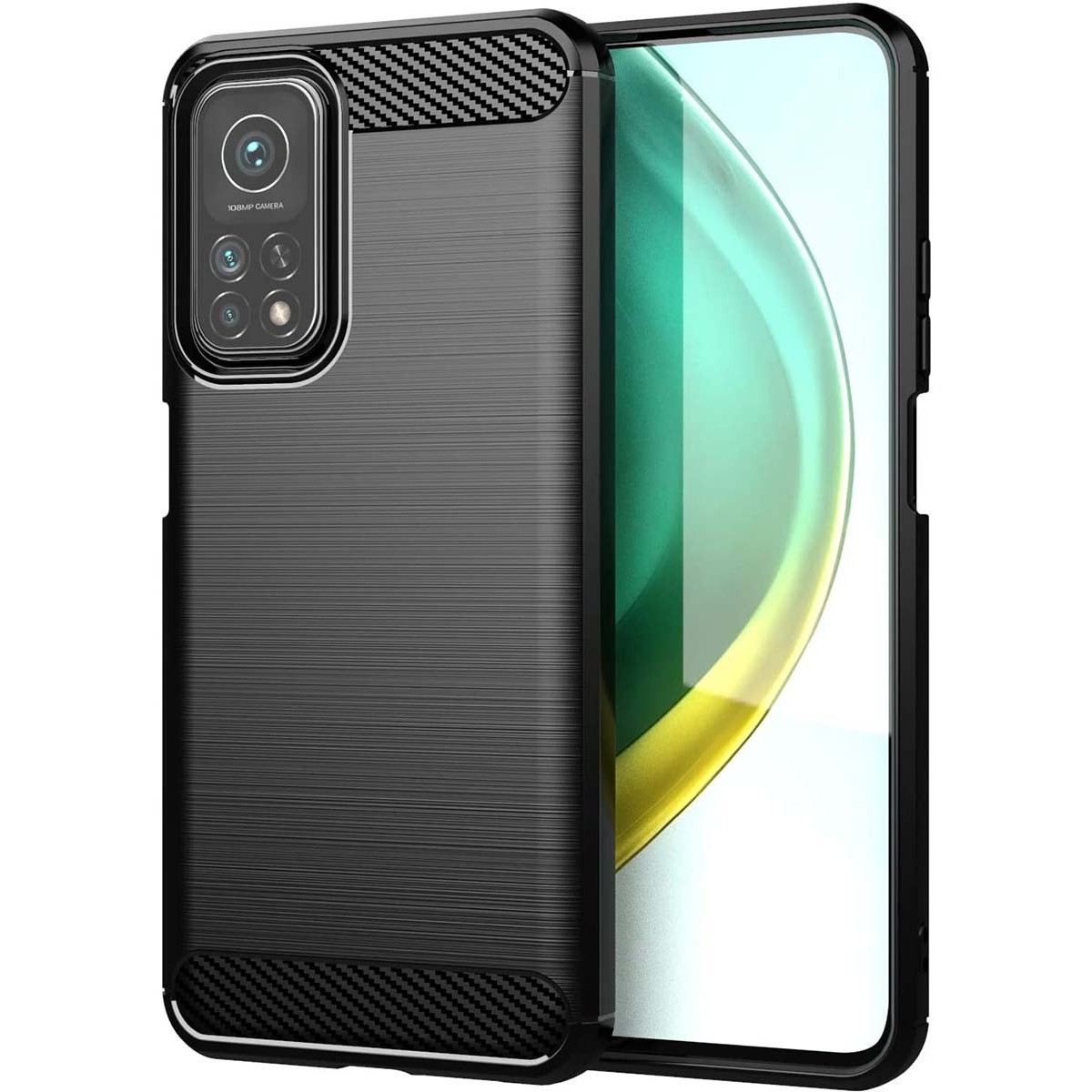 Funda Gel Tpu Tipo Carbon Negra para Xiaomi Mi 10T / Mi 10T Pro