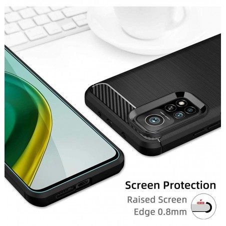 Funda Gel Tpu Tipo Carbon Negra para Xiaomi Mi 10T / Mi 10T Pro