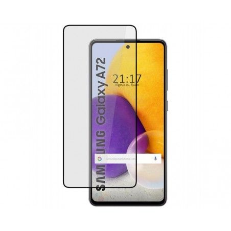 Protector Cristal Templado Completo 5D Full Glue Negro para Samsung Galaxy A72 Vidrio