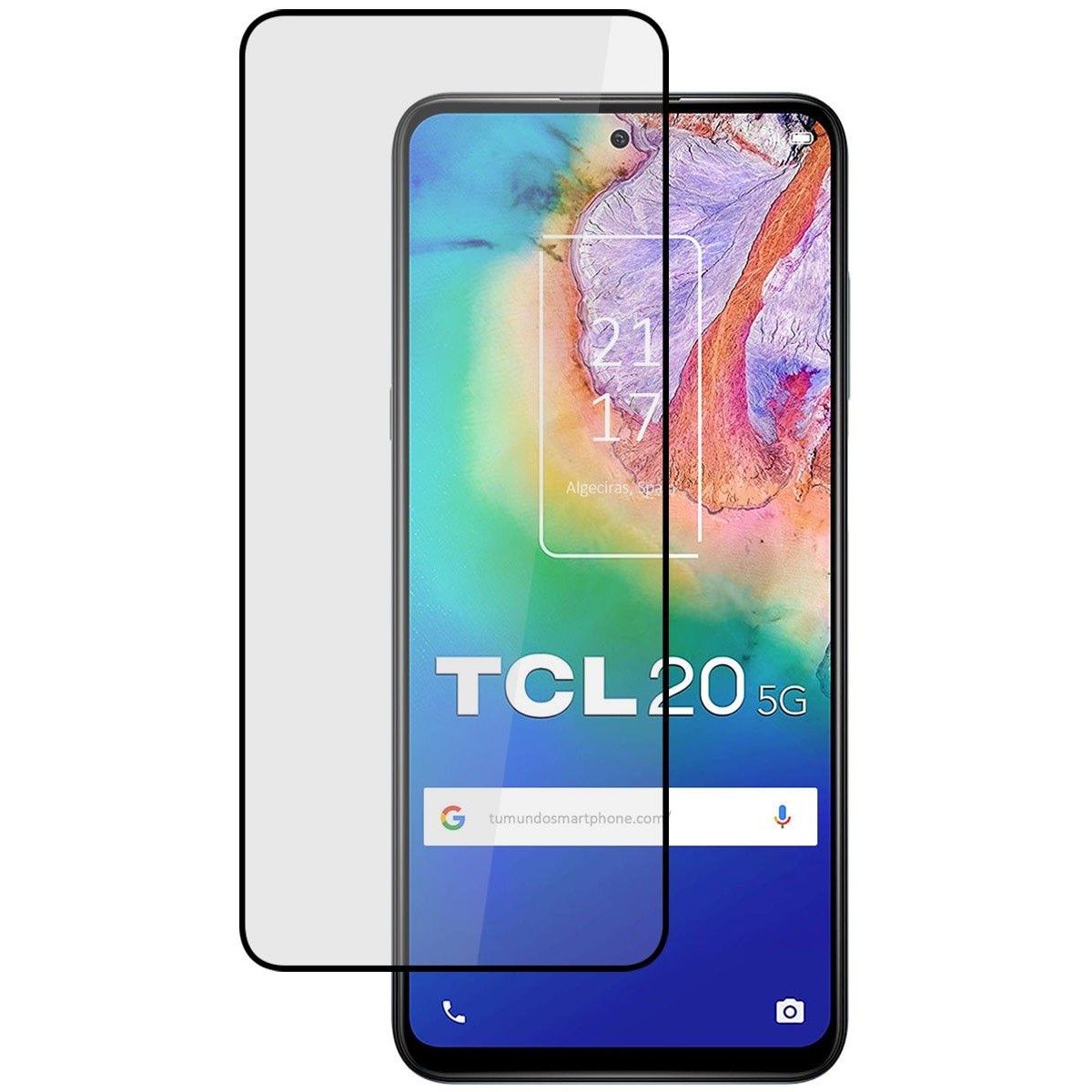 Protector Cristal Templado Completo 5D Full Glue Negro para TCL 20 SE Vidrio