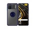 Funda Mate con Borde Azul y Anillo Giratorio 360 para Xiaomi POCO M3 / Redmi 9T