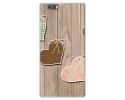 Funda Gel Tpu para Elephone M2 Diseño Corazones Madera Dibujos