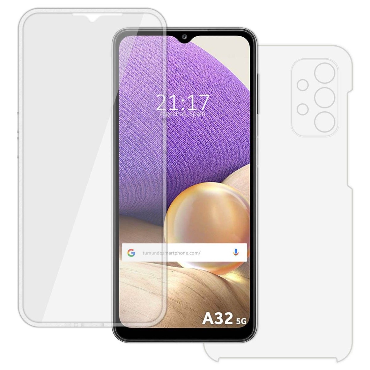 Funda Completa Transparente Pc + Tpu Full Body 360 para Samsung Galaxy A32 5G