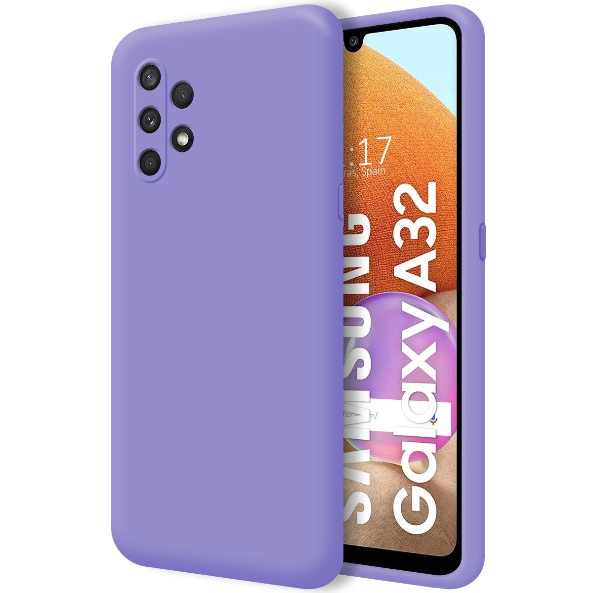Funda Silicona Líquida Ultra Suave para Samsung Galaxy A32 4G color Morada