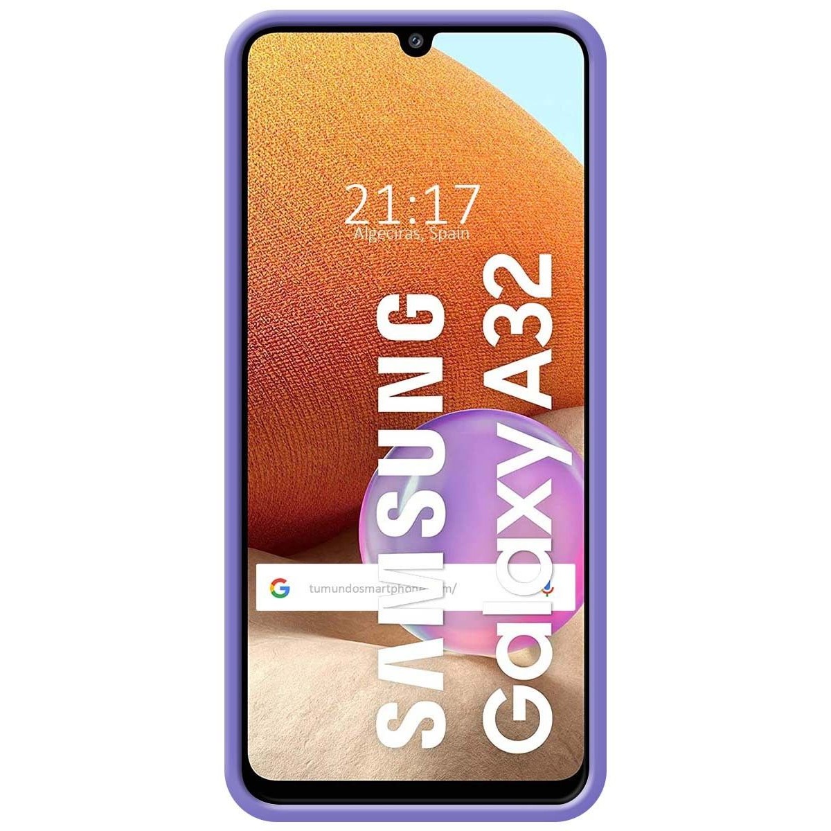 Funda Silicona Líquida Ultra Suave para Samsung Galaxy A32 4G color Morada
