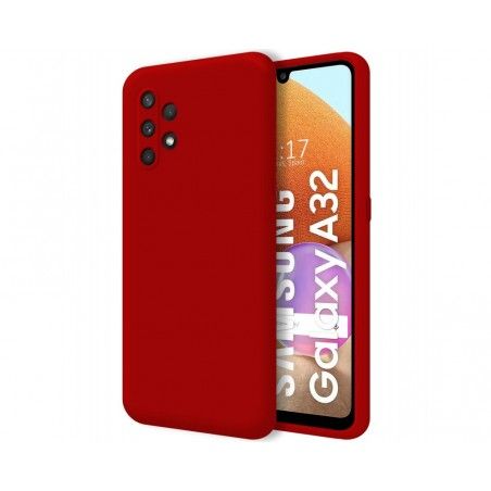 Funda Silicona Líquida Ultra Suave para Samsung Galaxy A32 4G color Roja