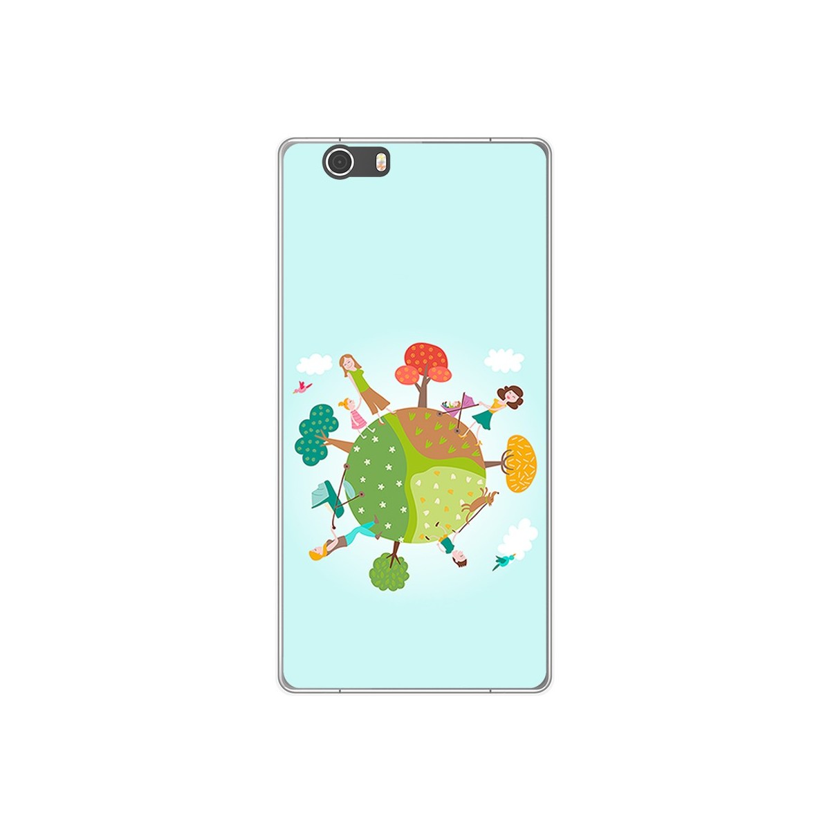 Funda Gel Tpu para Elephone M2 Diseño Familia Dibujos