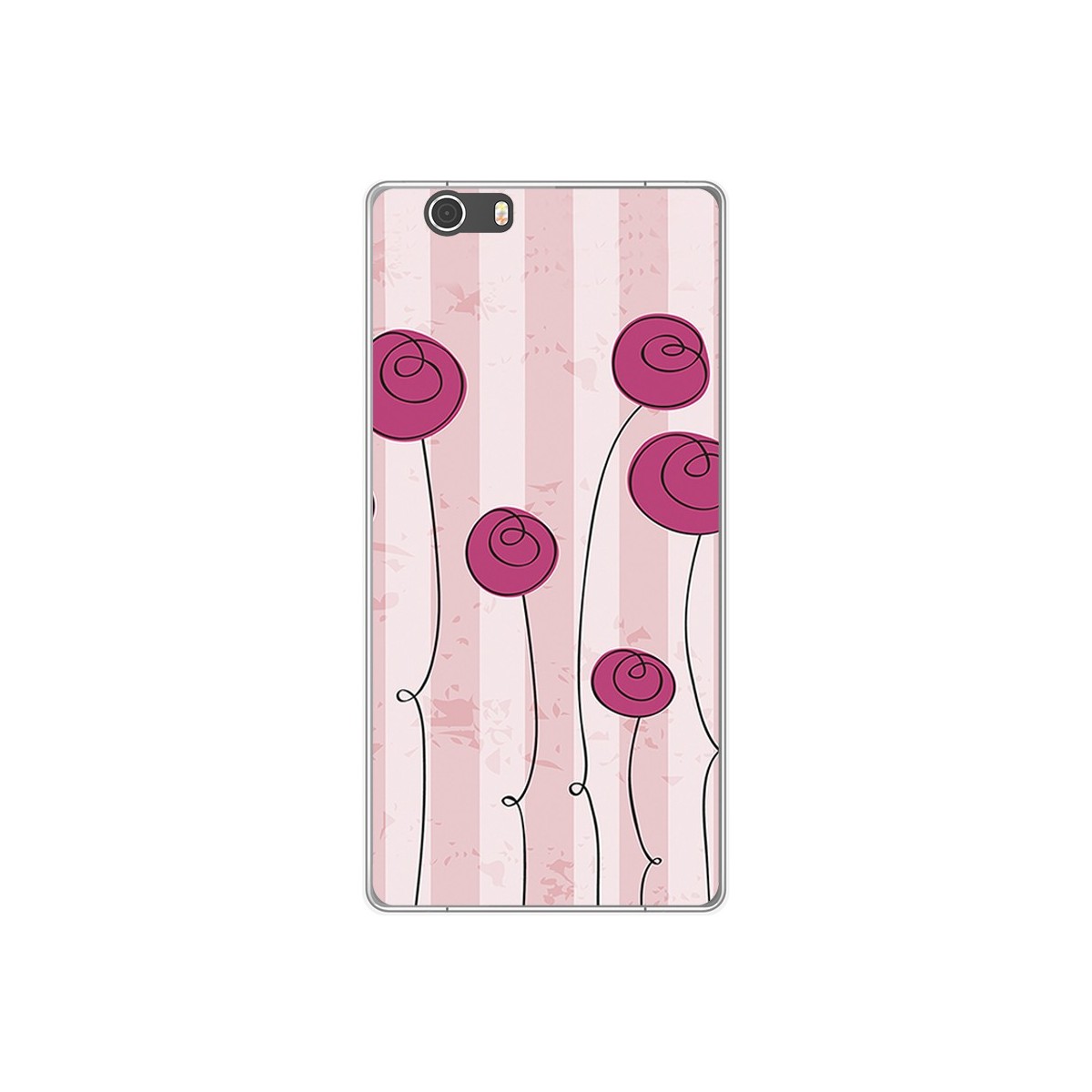 Funda Gel Tpu para Elephone M2 Diseño Flores Vintage Dibujos