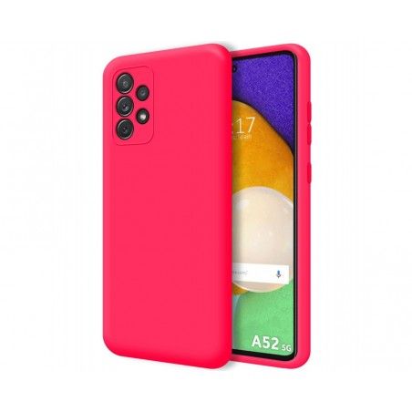 Funda Silicona Líquida Ultra Suave para Samsung Galaxy A52 / A52 5G / A52s 5G Color Rosa Fucsia