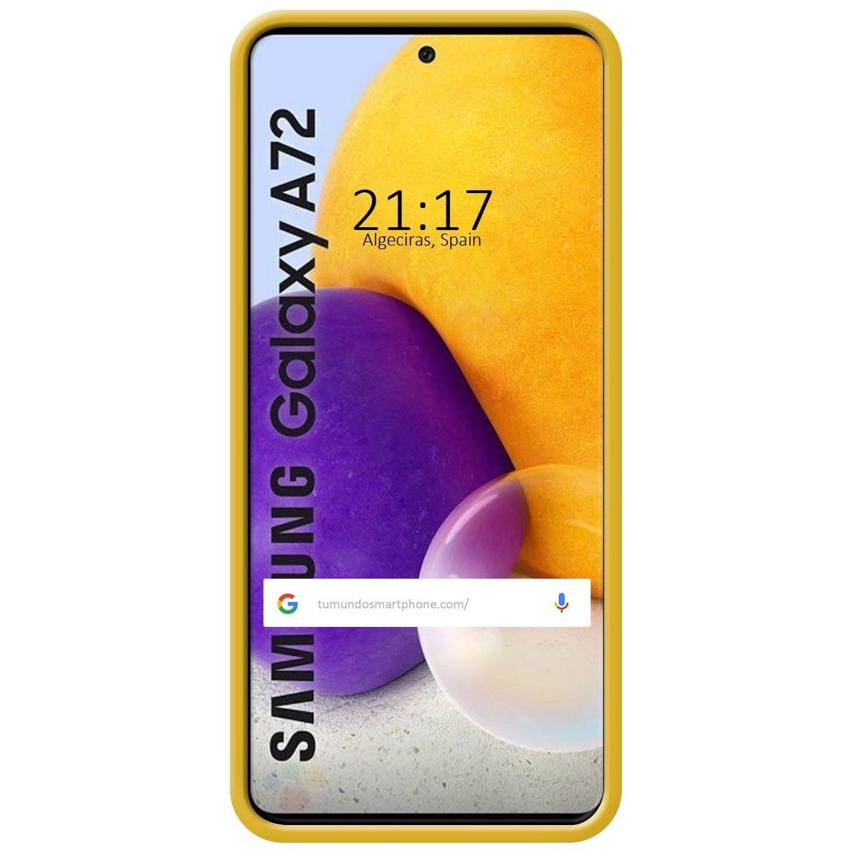 Funda Silicona Líquida Ultra Suave para Samsung Galaxy A72 Color Amarilla