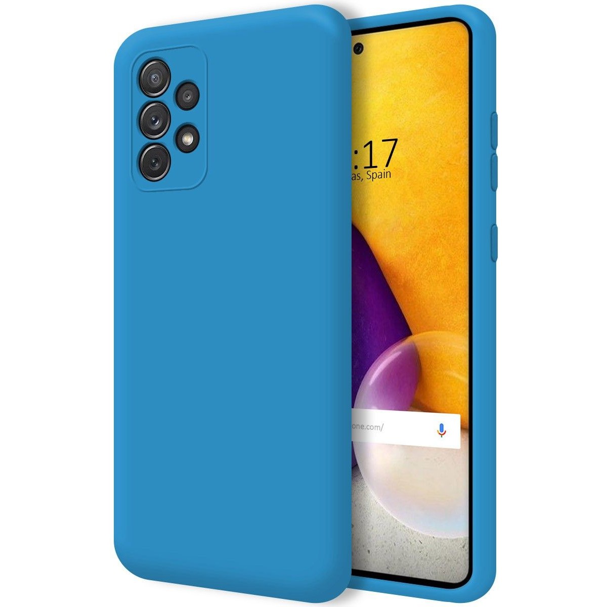Funda Silicona Líquida Ultra Suave para Samsung Galaxy A72 Color Azul