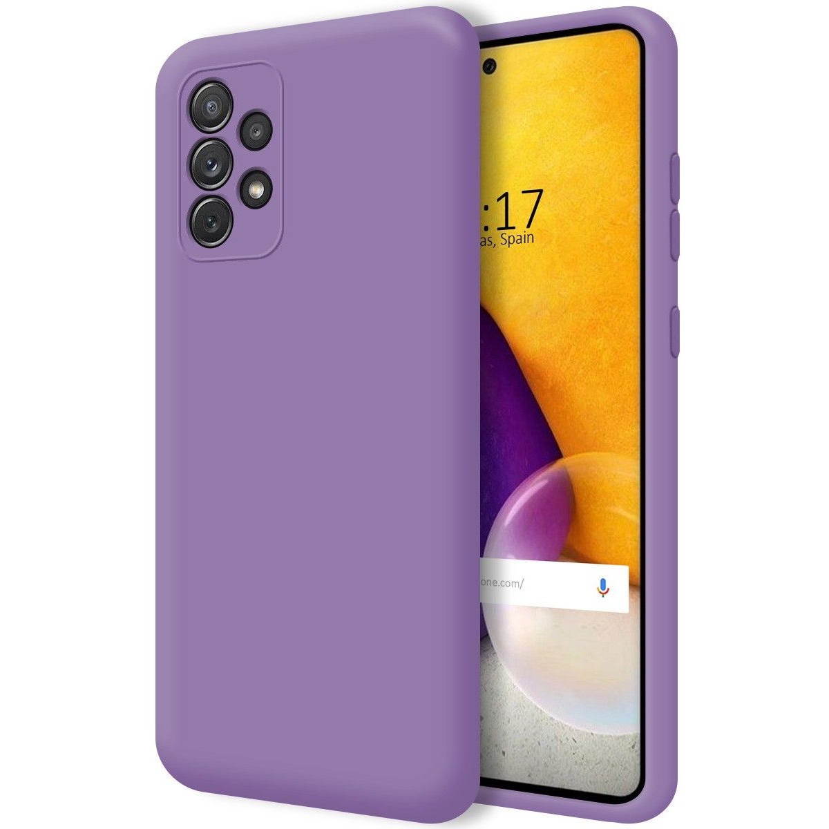Funda Silicona Líquida Ultra Suave para Samsung Galaxy A72 Color Morada