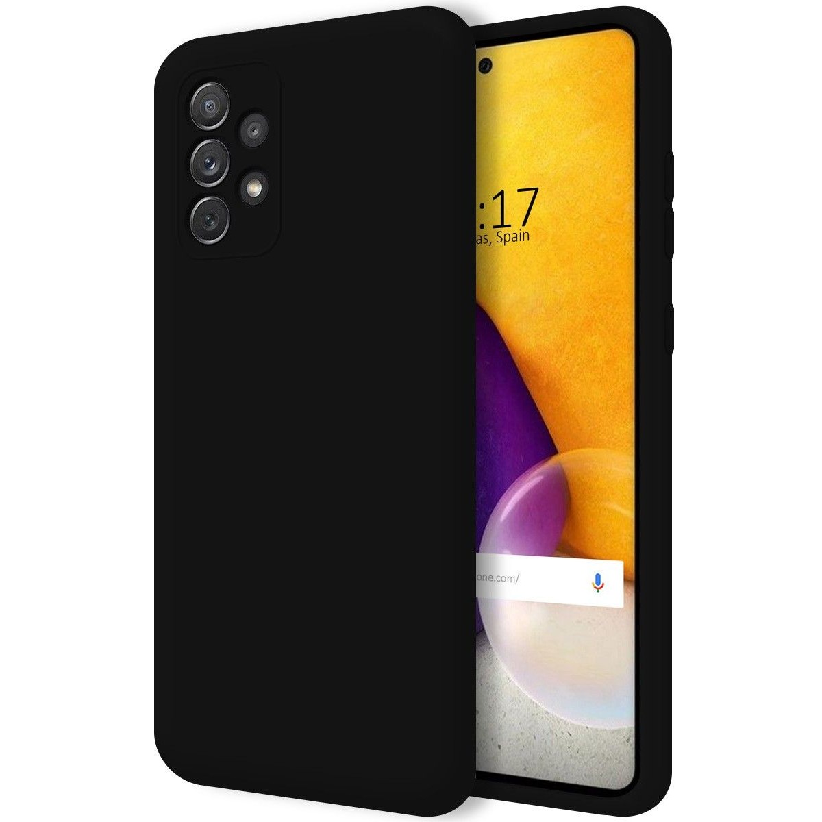 Funda Silicona Líquida Ultra Suave para Samsung Galaxy A72 Color Negra