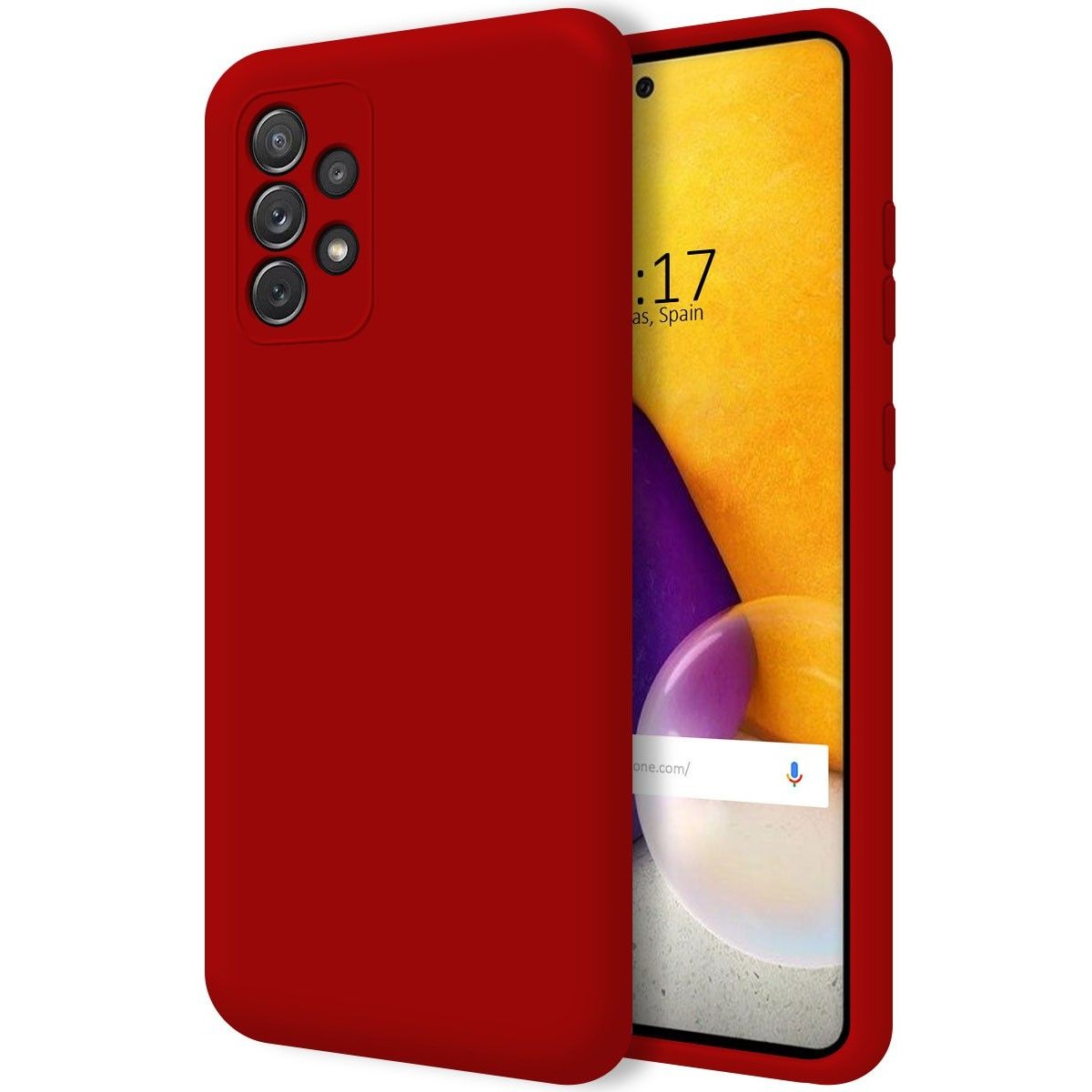 Funda Silicona Líquida Ultra Suave para Samsung Galaxy A72 Color Roja