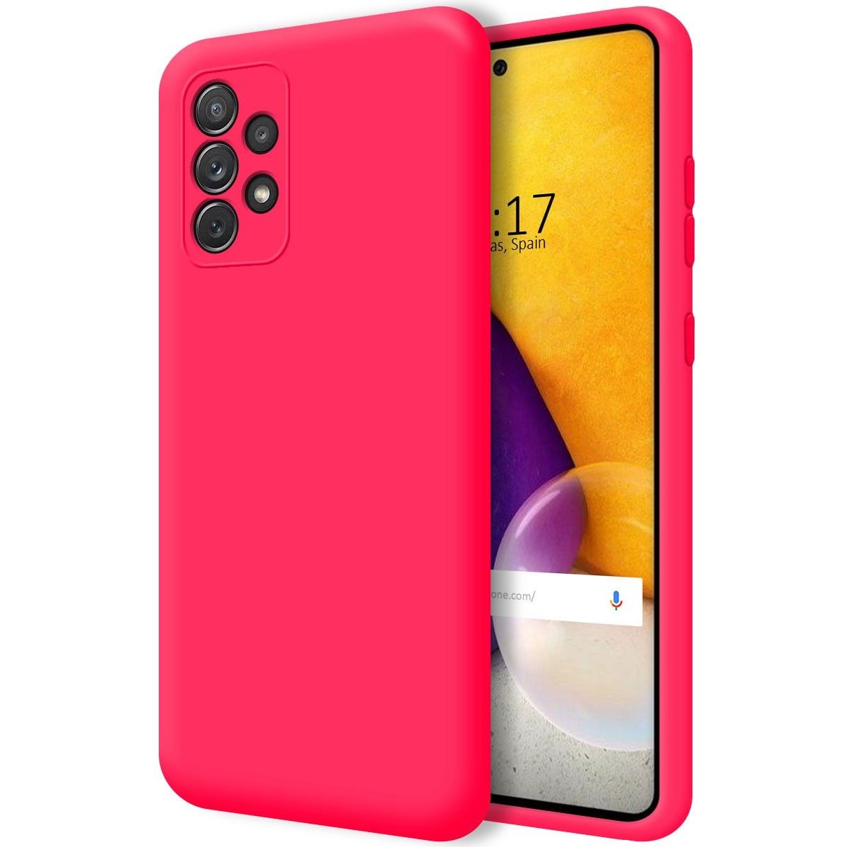 Funda Silicona Líquida Ultra Suave para Samsung Galaxy A72 Color Rosa Fucsia