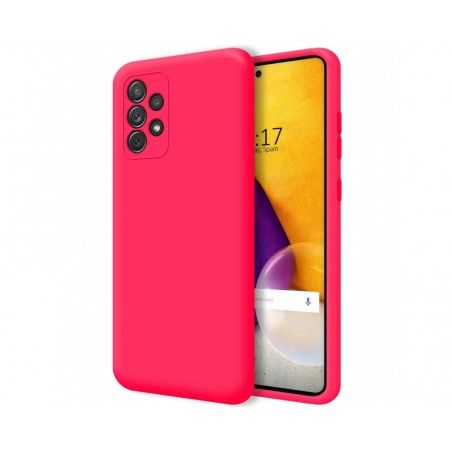 Funda Silicona Líquida Ultra Suave para Samsung Galaxy A72 Color Rosa Fucsia