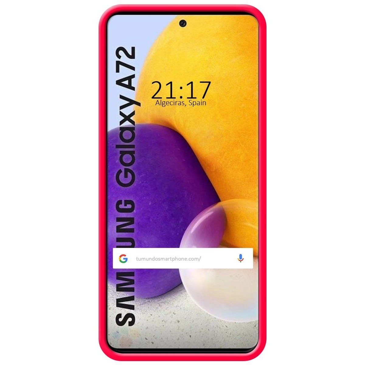 Funda Silicona Líquida Ultra Suave para Samsung Galaxy A72 Color Rosa Fucsia