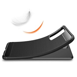 Funda Gel Tpu Tipo Carbon Negra para Samsung Galaxy A72 2