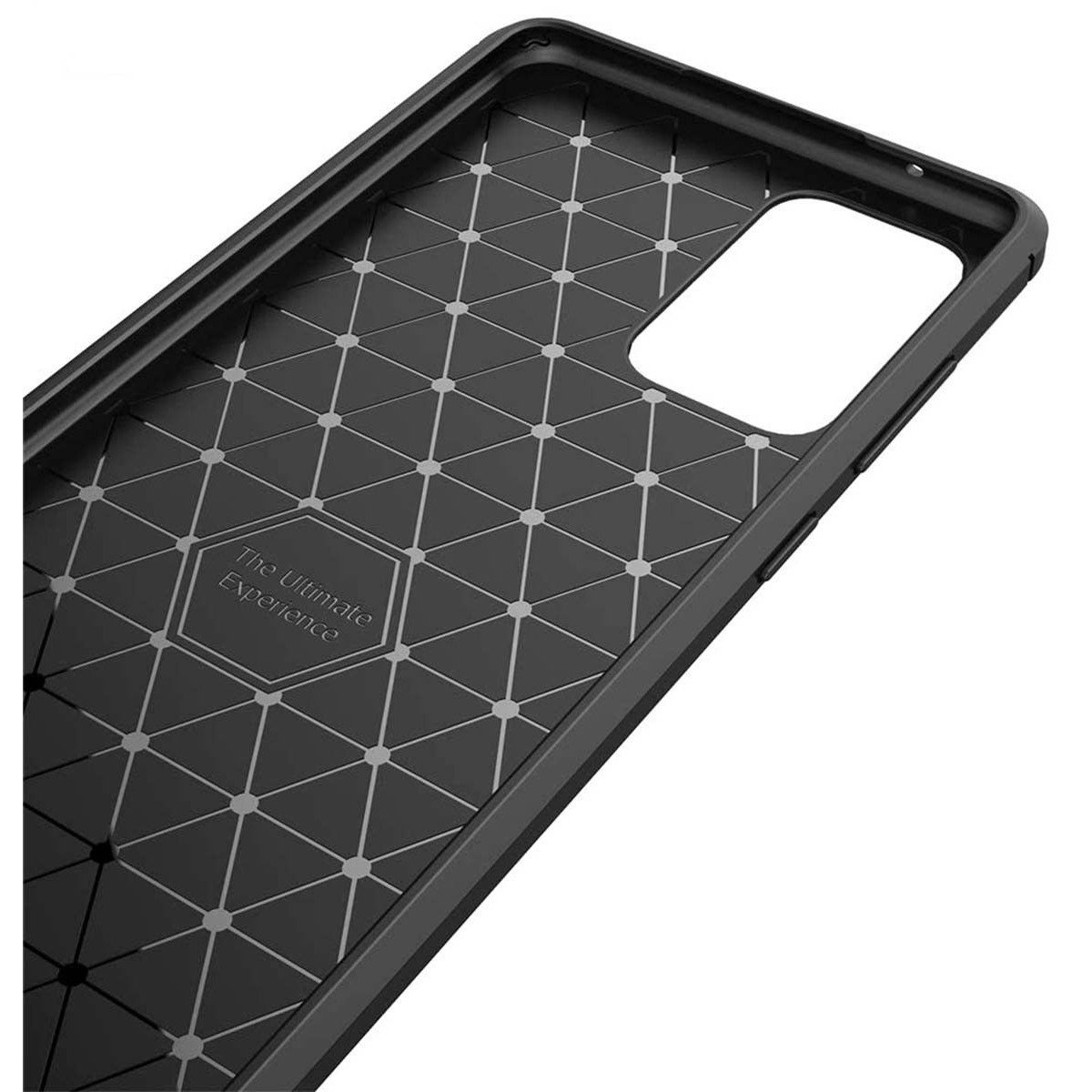 Funda Gel Tpu Tipo Carbon Negra para Samsung Galaxy A72